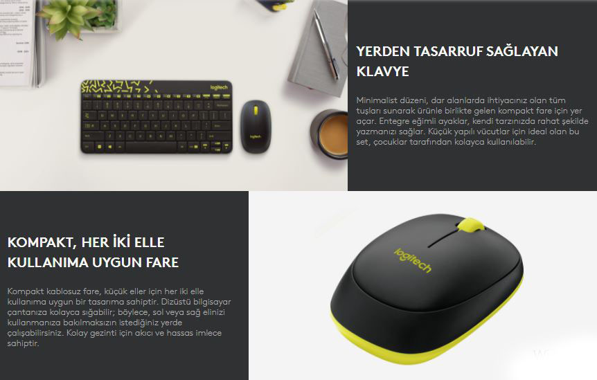 mk240 sarı siyah klavye mouse seti 