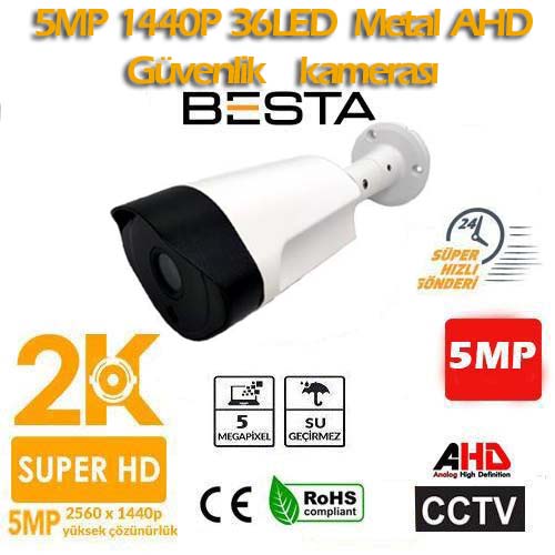 Besta Premium Seri 5 MP 1440P 24 SMD LED AHD Güvenlik Kamerası KD-2777 görünüm