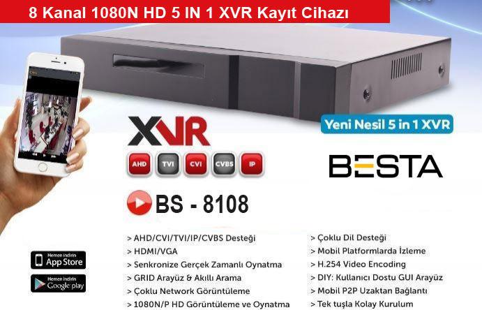 Besta XVR 8 Kanal Kamera Kayıt Cihazı KD-8108
