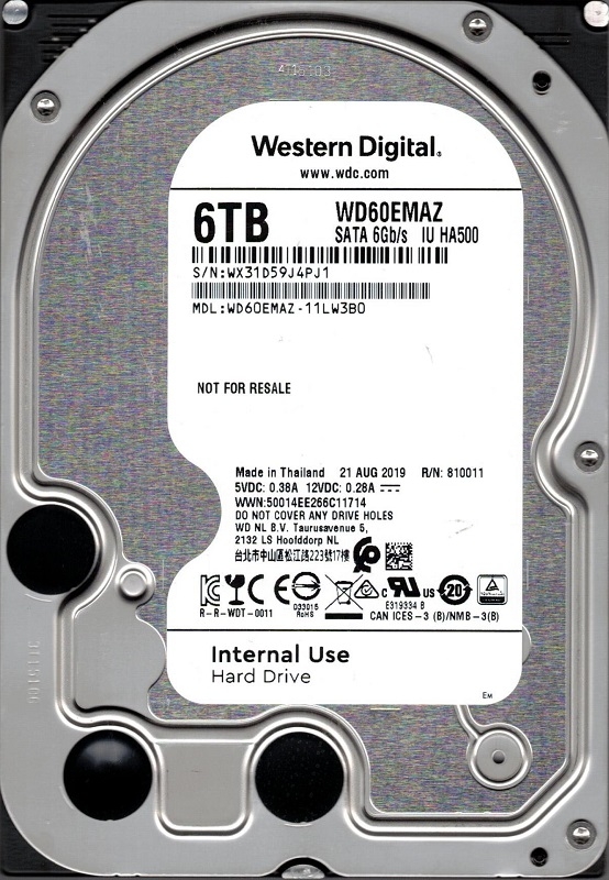 WD 6TB Sata 3.0 64Mb Cache 3.5" Sabit Disk WD60EMAZ