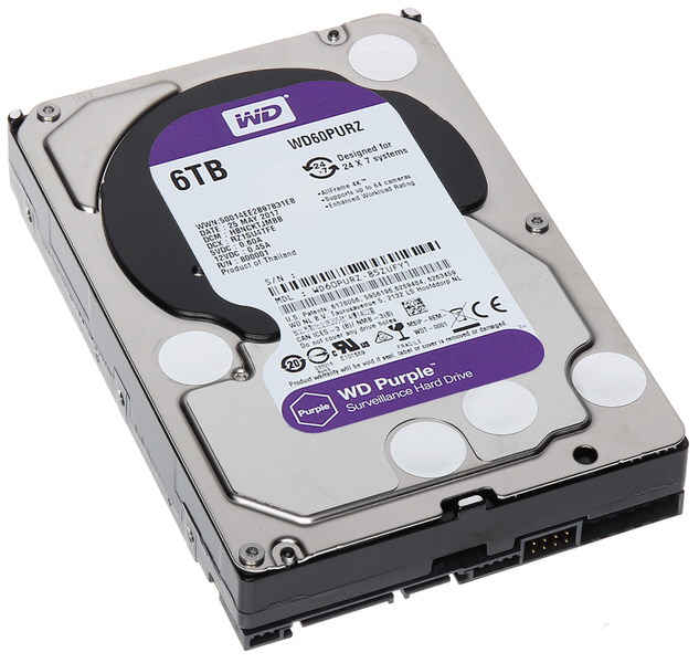 WD Purple WD60PURZ 6 TB 3.5inc 5400 RPM HDD Güvenlik Kamerası