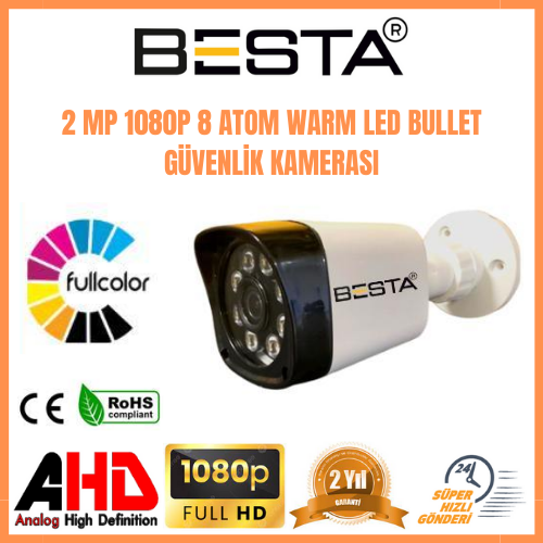 Besta 2MP 1080P 7 Dış 4 İç Mekan Kameralı AHD Güvenlik Seti KD-8811 görünüm