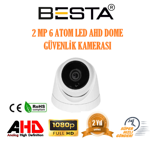 2 mp ahd dome güvenlik kamerası