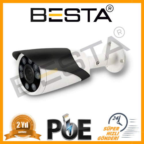 Besta 4K 5 MP 1440P 8 ATOM LED IP POE Bullet Güvenlik Kamerası KD-5615