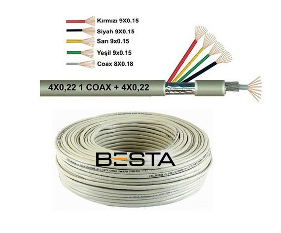 Besta KD-1384 100 Metre 4+1 0,22 CCTV Kamera Kablosu